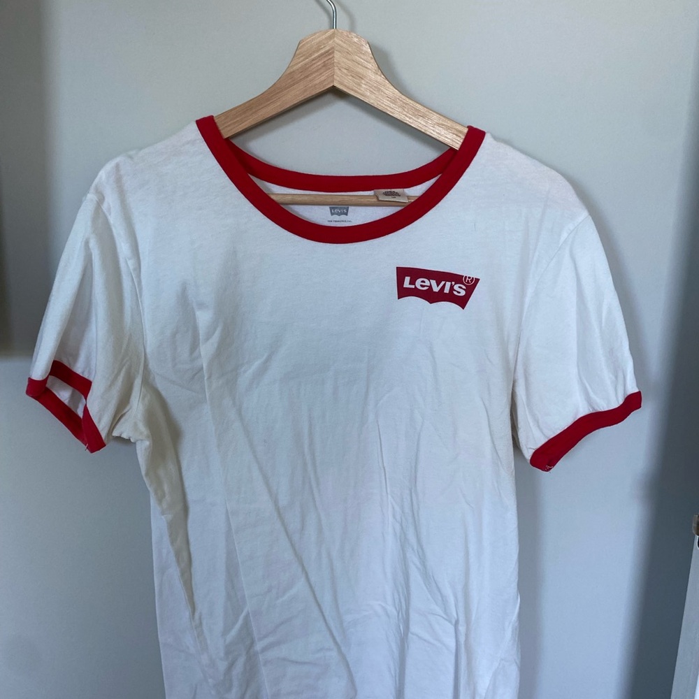 Levi's White and Red Ringer T-Shirt